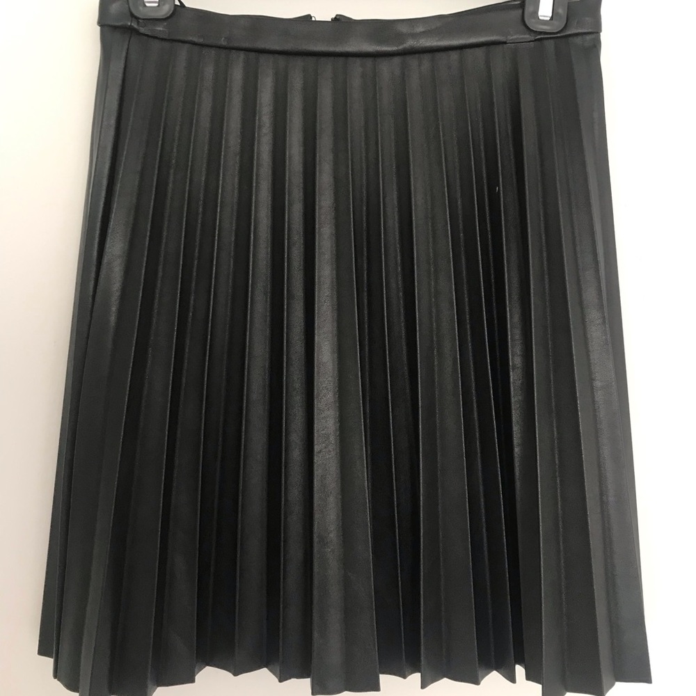 J.Crew Leather Pleated skirt